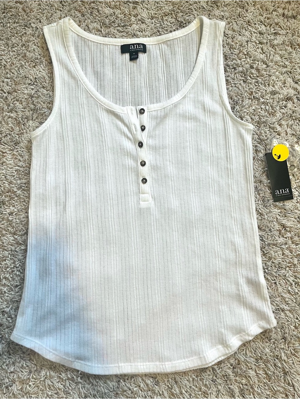 A.N.A. - Women’s NEW (M) White Button Down Tank Top, Shirt
